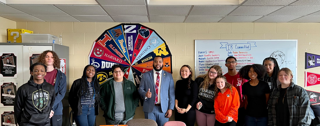 Richwoods IB students with Peoria City Councilman Andre Allen